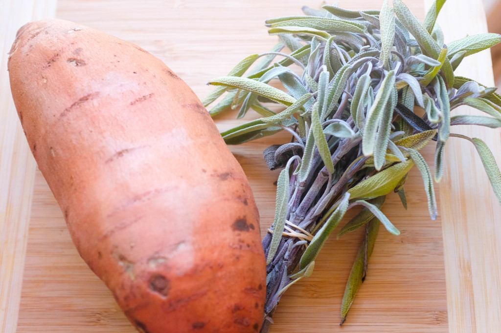 Sweet potato pasta with fried sage