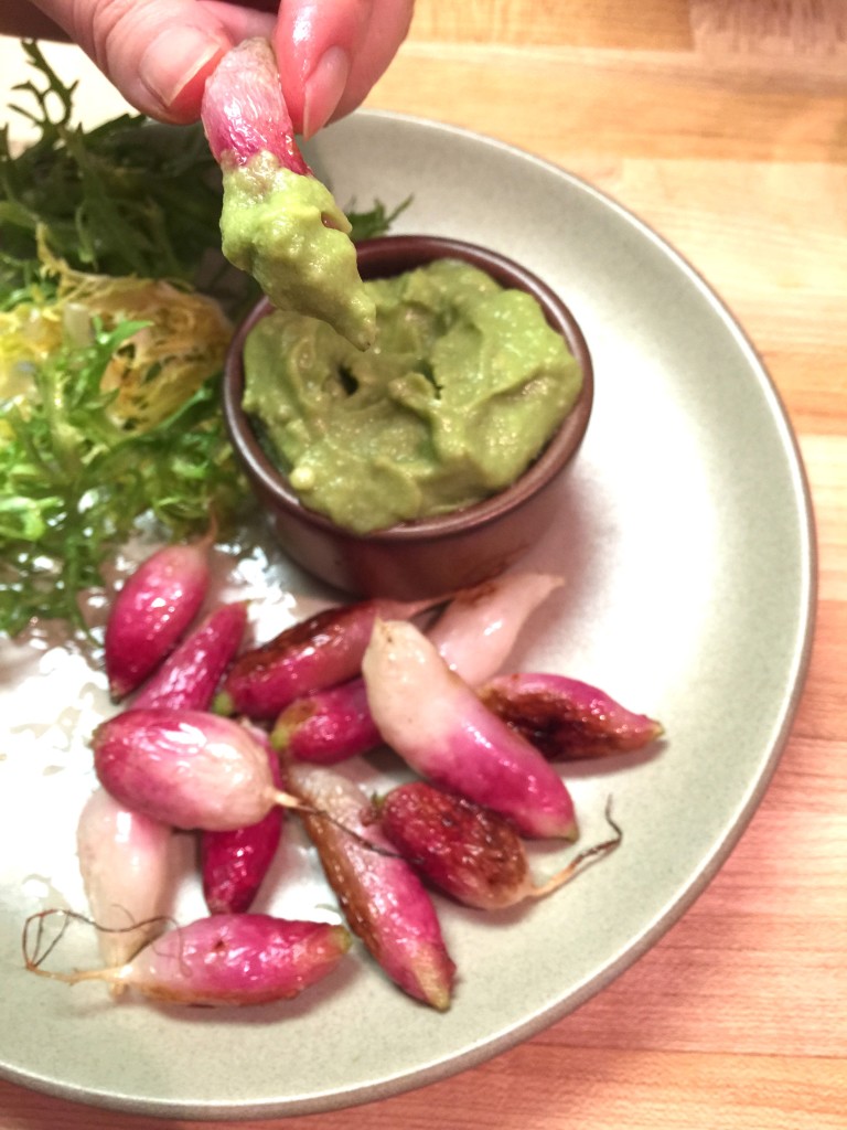 Roasted French Radishes with Avocado Aioli