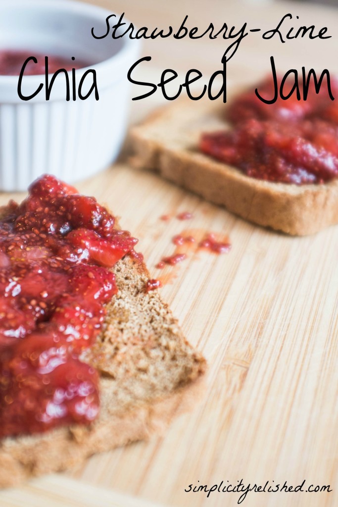 Strawberry-Lime Chia Seed Jam- a perfect delicious jam recipe that tastes like a margarita